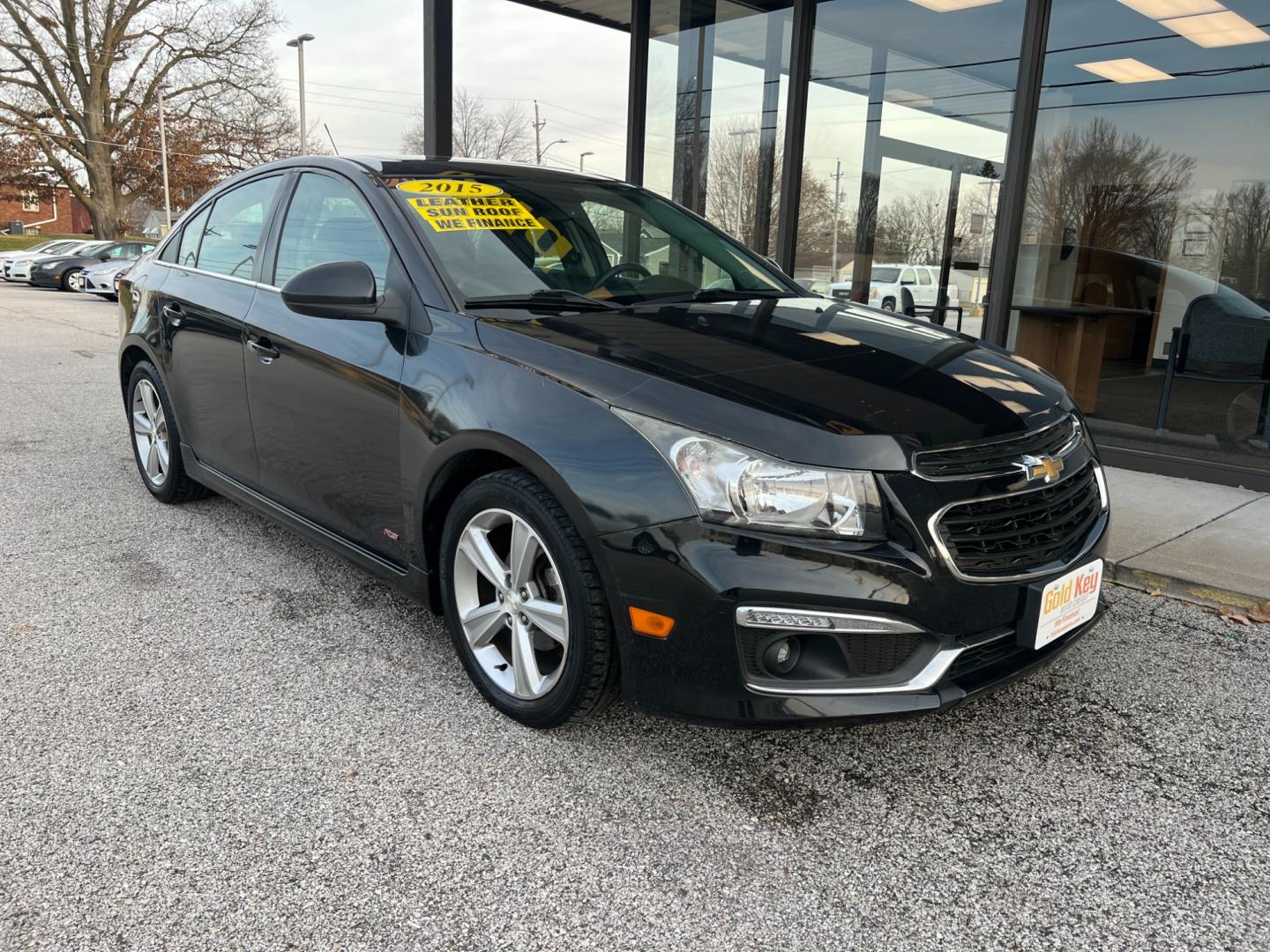 2015 Black Granite Metall Chevrolet Cruze 2LT Auto (1G1PE5SB3F7) with an 1.4L L4 DOHC 16V TUR engine, 6-Speed Automatic transmission, located at 1633 W Kimberly, Davenport, IA, 52806, (563) 323-5341, 41.559456, -90.598732 - Photo#1